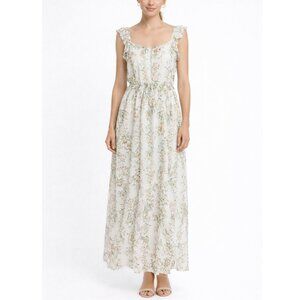 Gal Meets Glam Dress Women’s Size 2 Floral Ruffle Cross-Back Romantic Garden